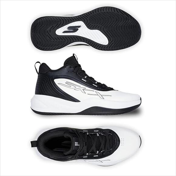 Skechers Men's Size 11.5 Basketball SKX League Sneaker, White/Black, 253010 - Picture 6 of 6